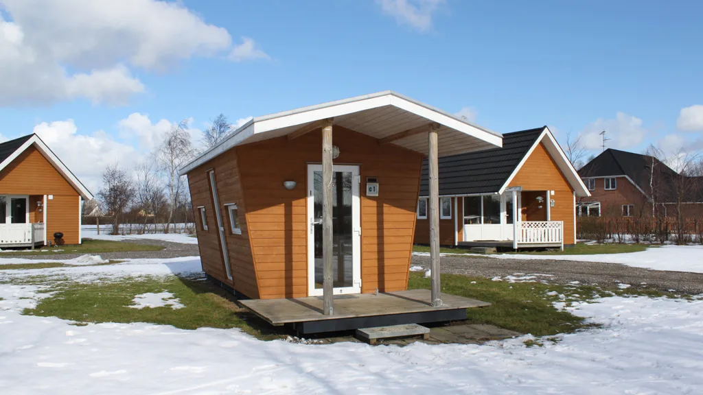 Camping cabin in winter