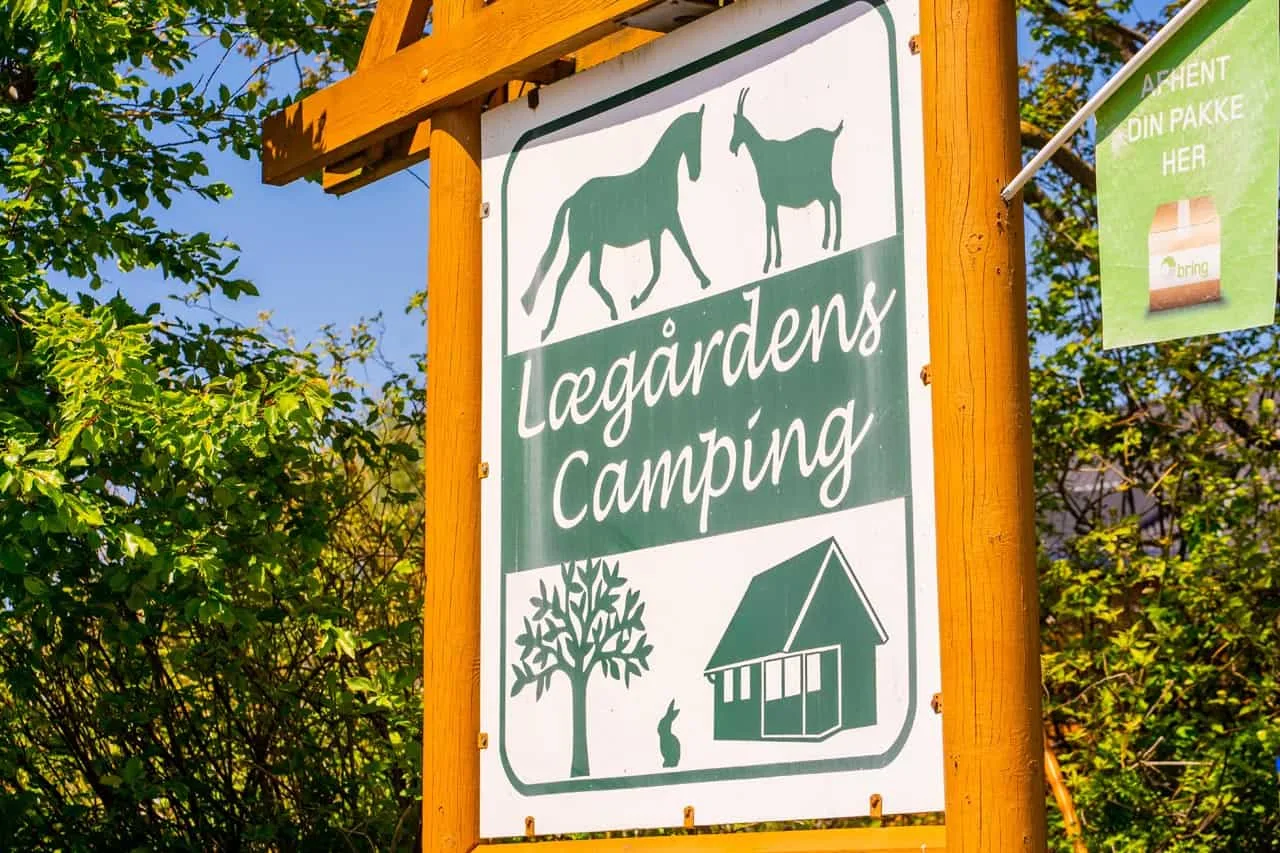 Sign at the entrance to Lægårdens Camping in Karise